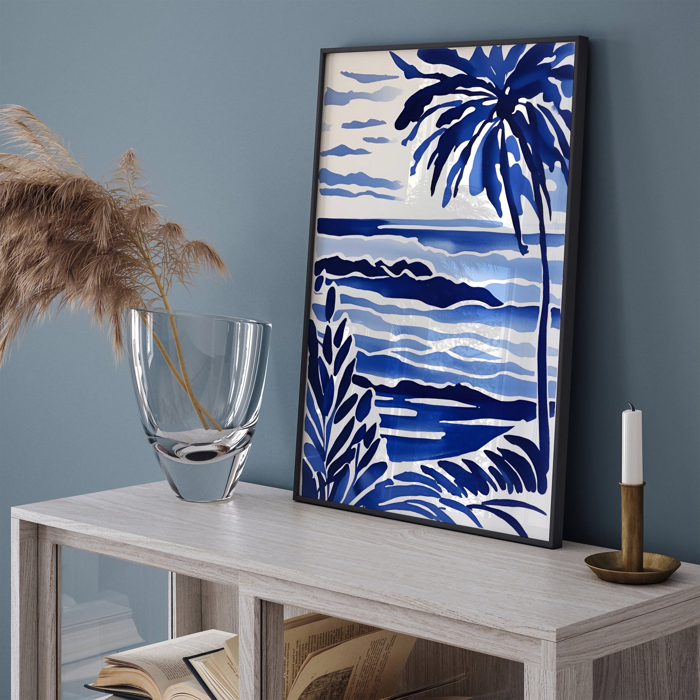 Blue French Riviera Travel Poster