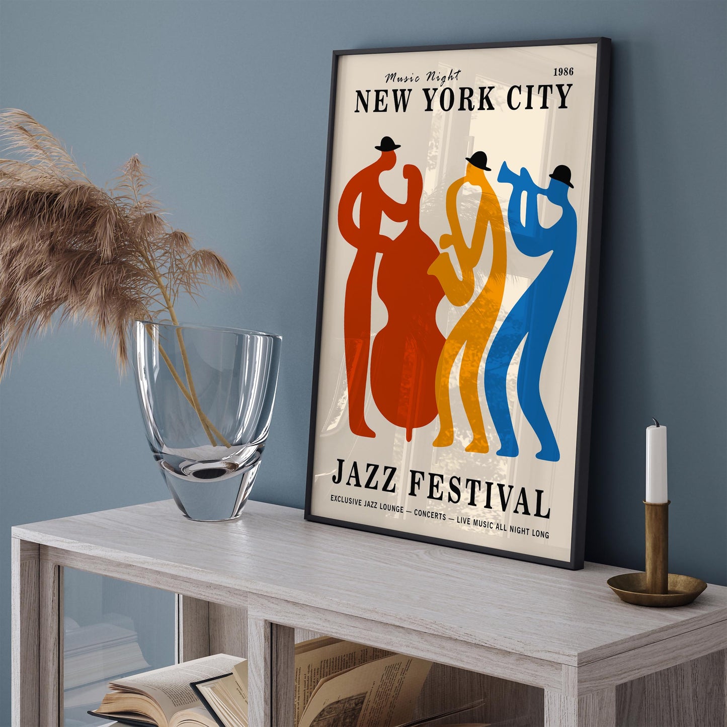 New York City Jazz Festival Poster - Retro Music Wall Art Print