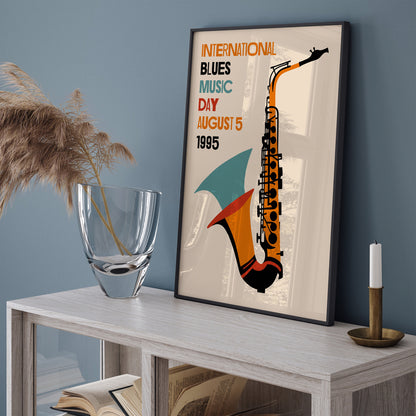 Blues Music Day - Saxophone Poster