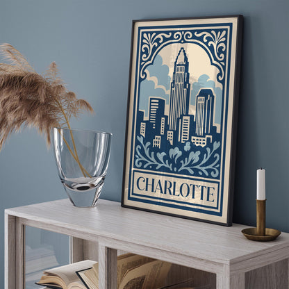 Charlotte, USA Travel Poster – Charlotte Wall Art Print