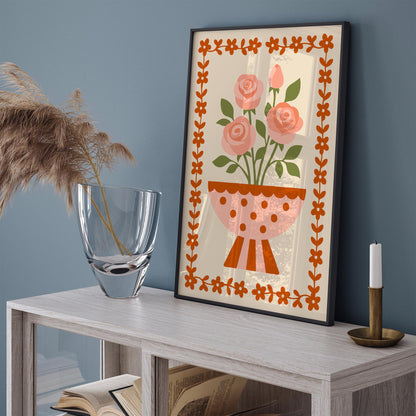 Retro Cute Flowers Poster 2026