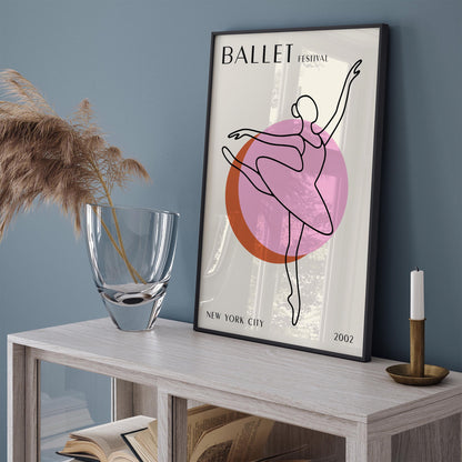 Ballet Festival New York City Poster - Modern Dance Line Art Print