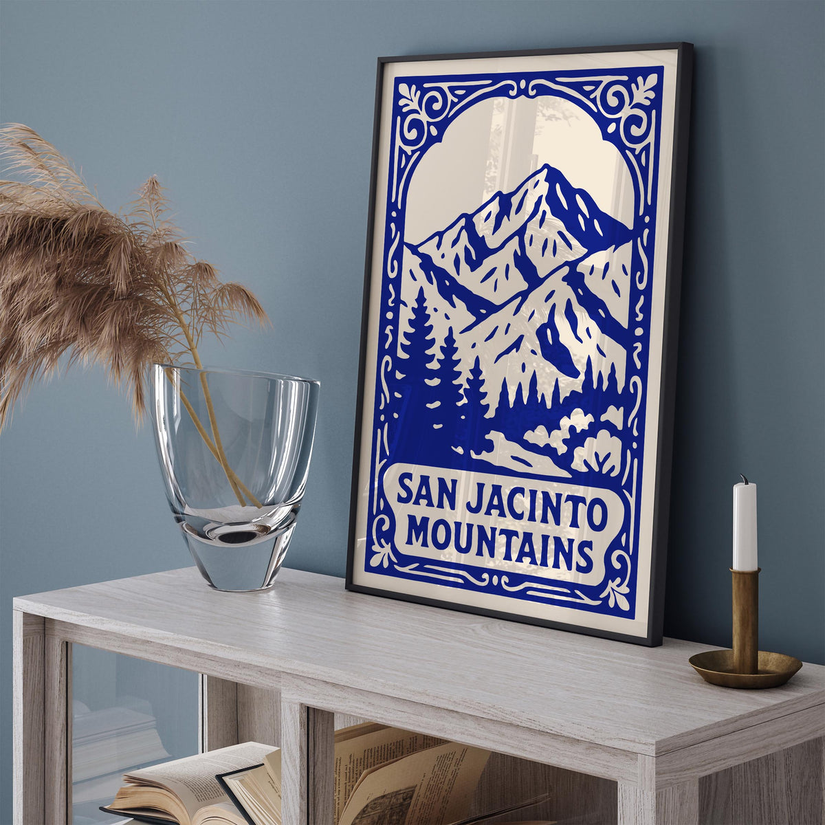 San Jacinto Mountains Blue Travel Poster