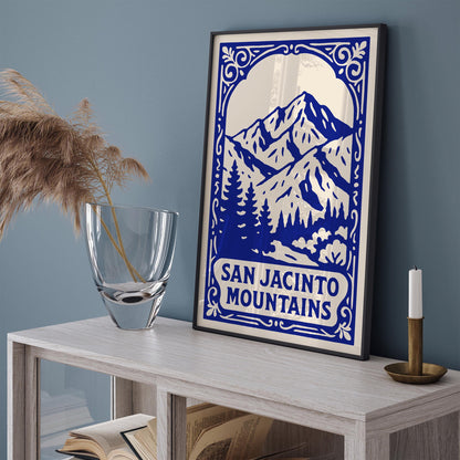 San Jacinto Mountains Blue Travel Poster