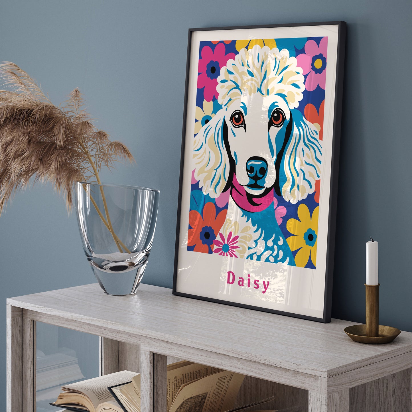 Daisy Cute Poodle Dog Art Print