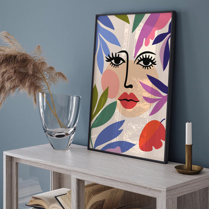 Abstract Floral Face Print