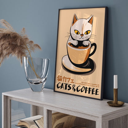 Cats&Coffee Tokyo Cafe Poster