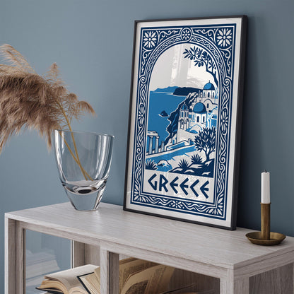 Greek Island Cityscape Poster