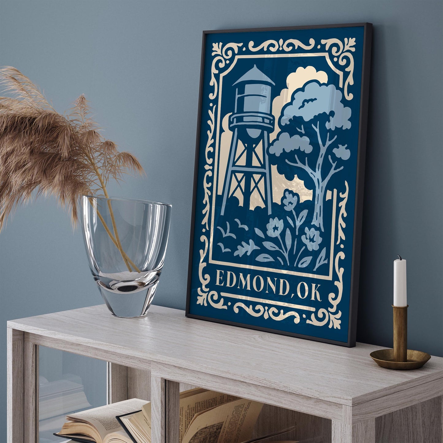 Edmond OK Travel Blue Poster