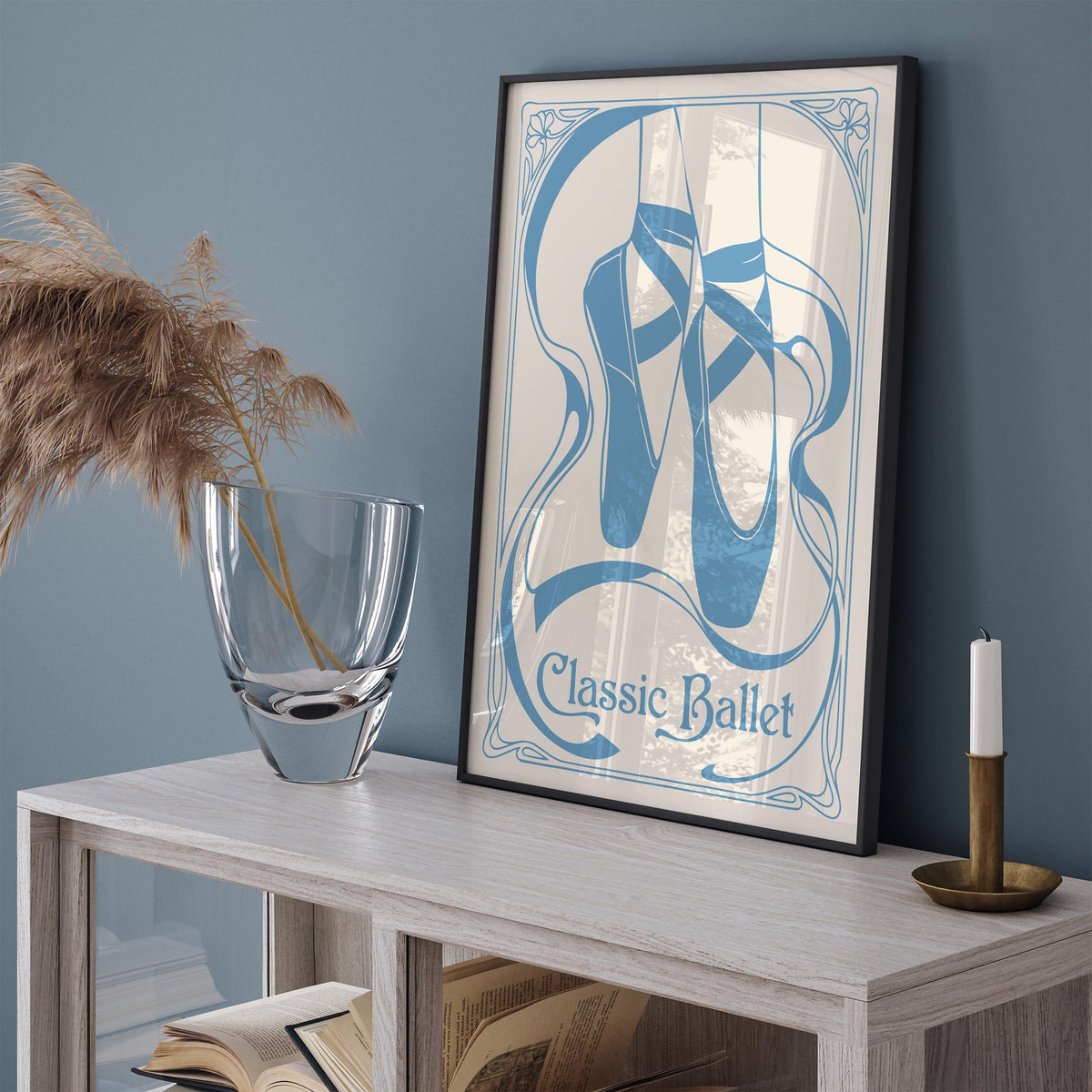 Blue Pointe Shoes Ballet Poster