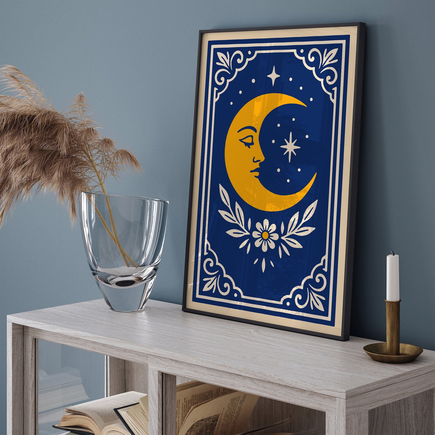 Yellow Moon Art Print - Mystical Wall Art Poster