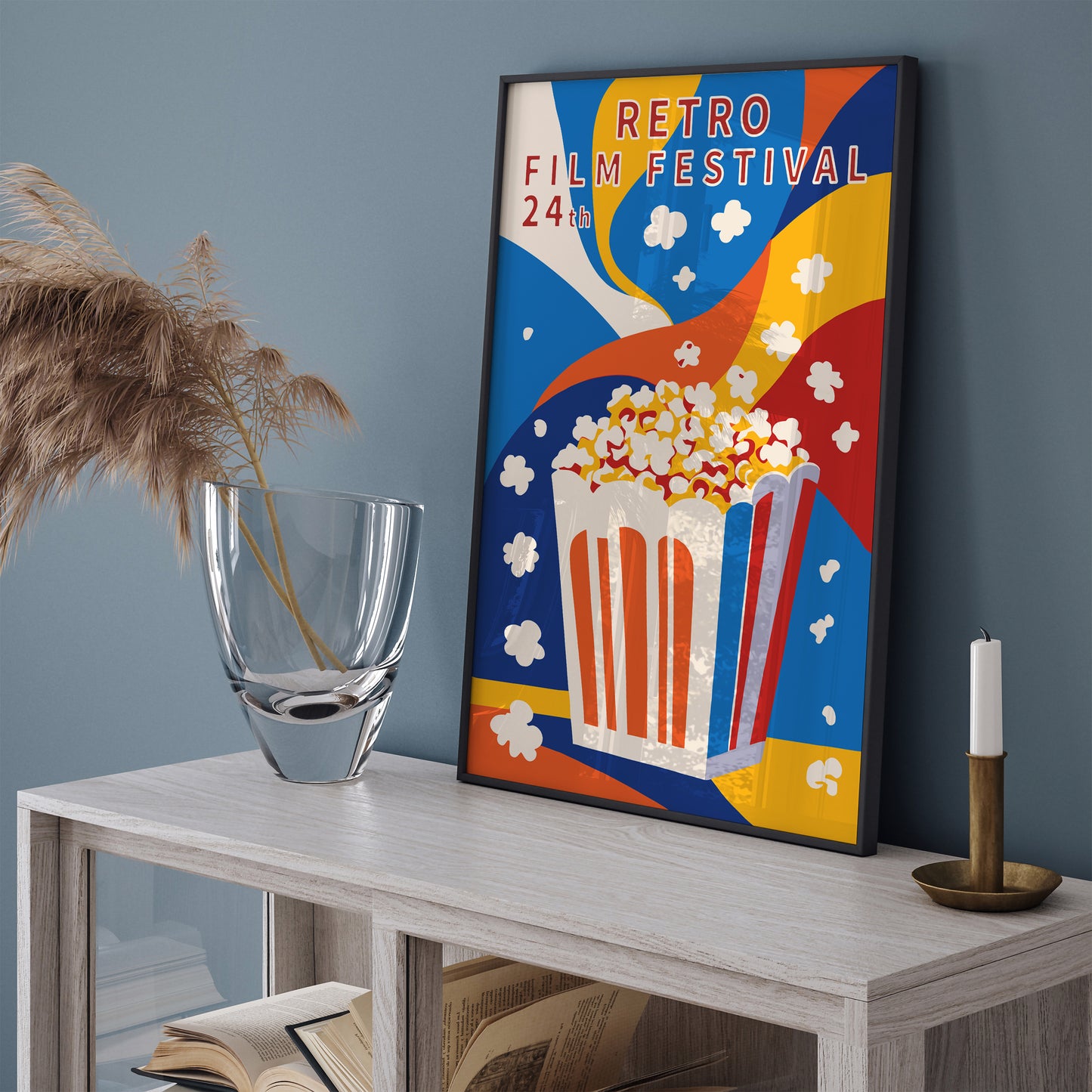 Retro Film Festival Colorful Movie Poster