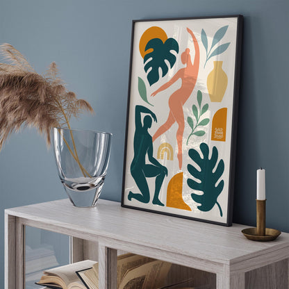 Abstract Dance - Modern Boho Minimal Figurative Wall Art Print