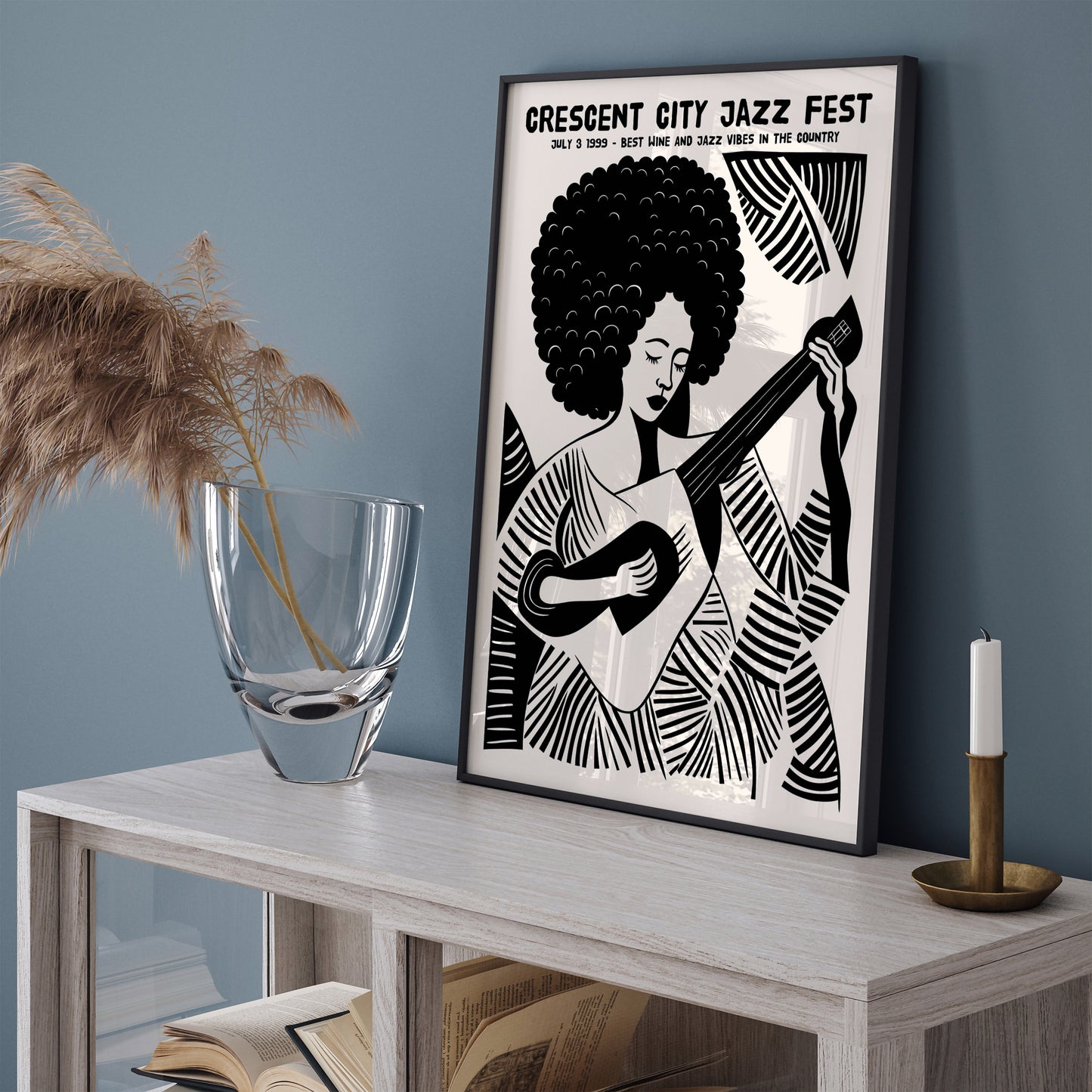 Crescent City Jazz Fest B&W Poster