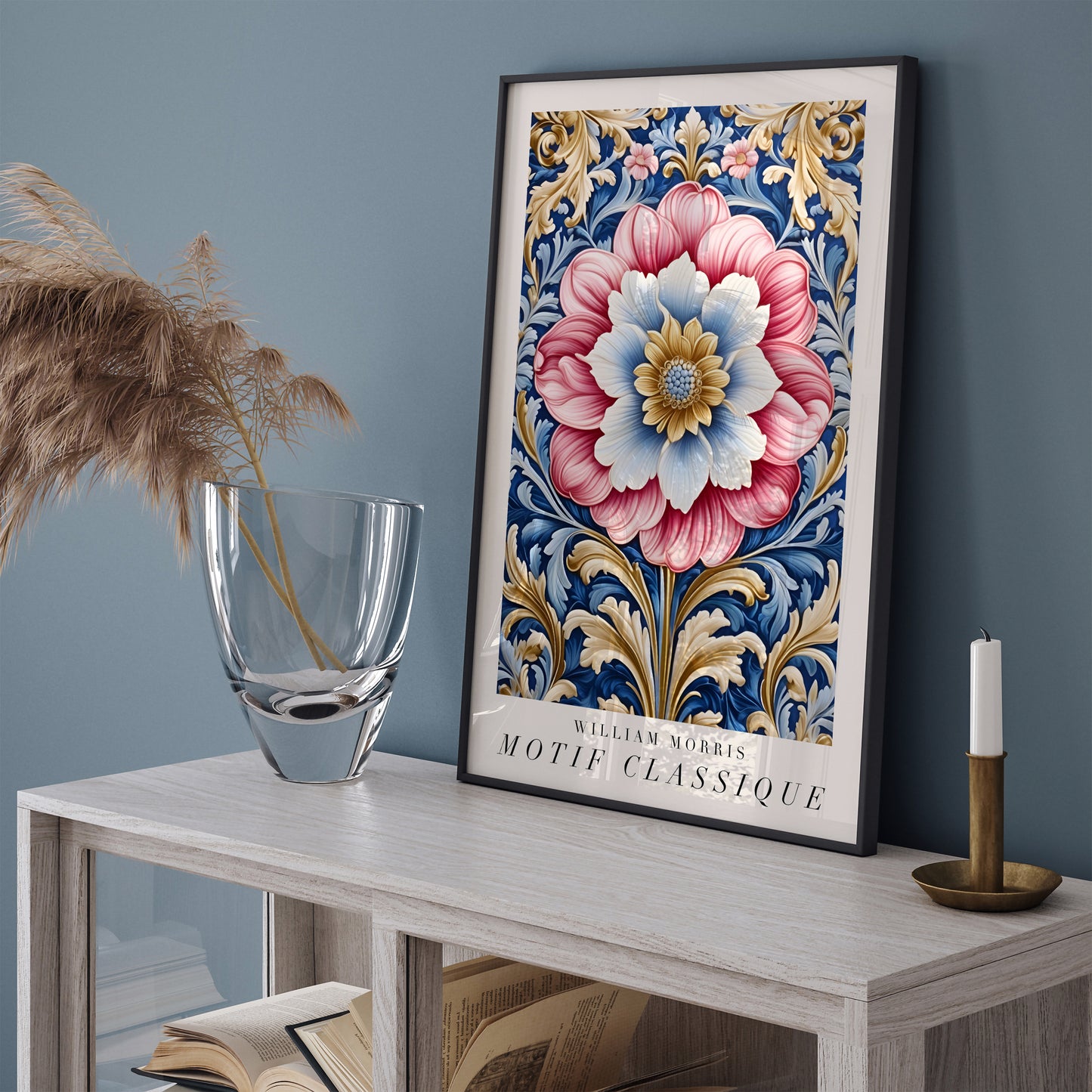 Blue and Pink William Morris Wall Art