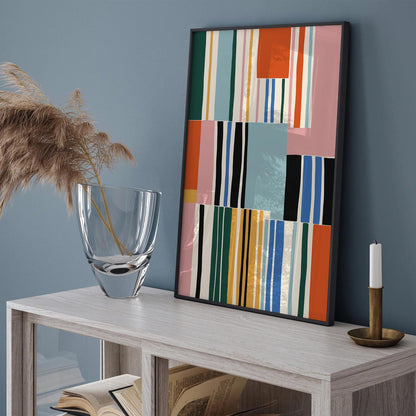 Mid Century Modern Colorful Pattern Print