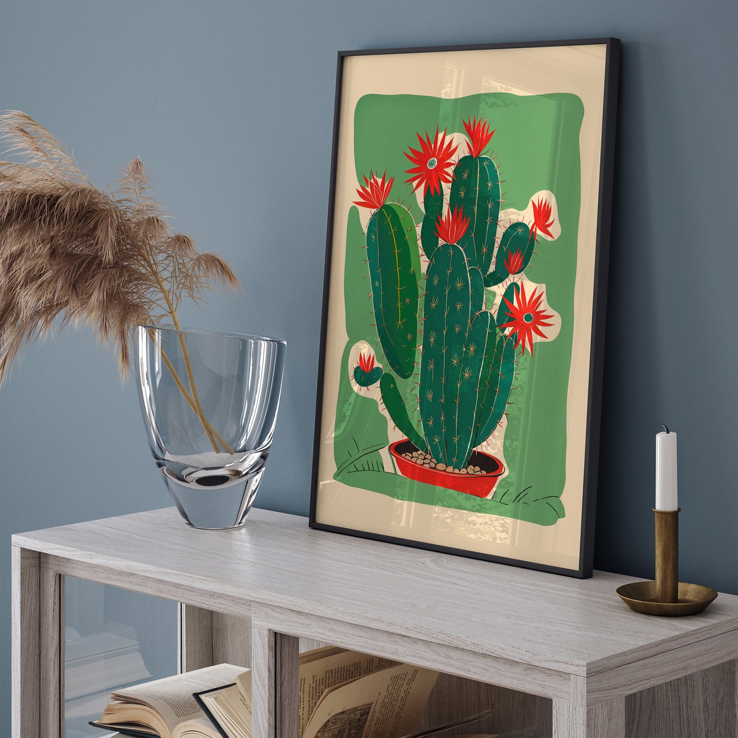 Retro Mid-Century Cactus Art Print