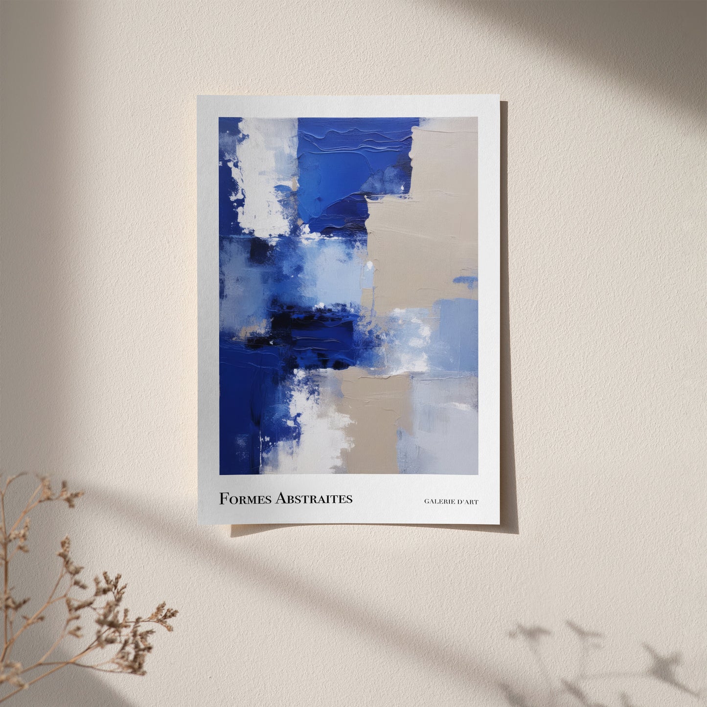 Formes Abstraites: Blue Abstract Painting Print