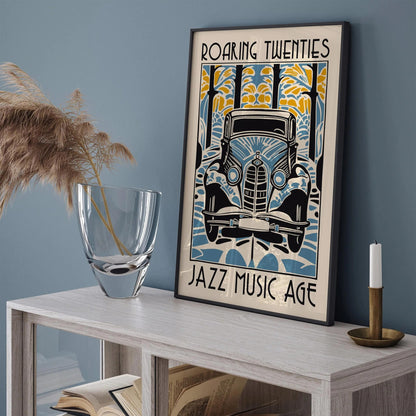 Roaring Twenties Jazz Music Age Old Car Art Print
