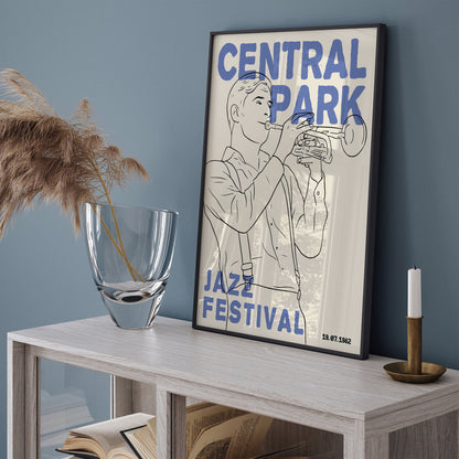 Central Park Jazz Festival Retro Poster