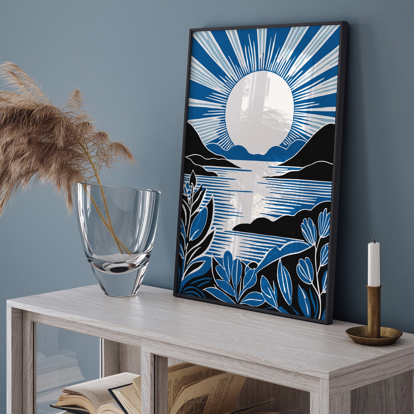 Blue Peaceful Sunset Wall Art