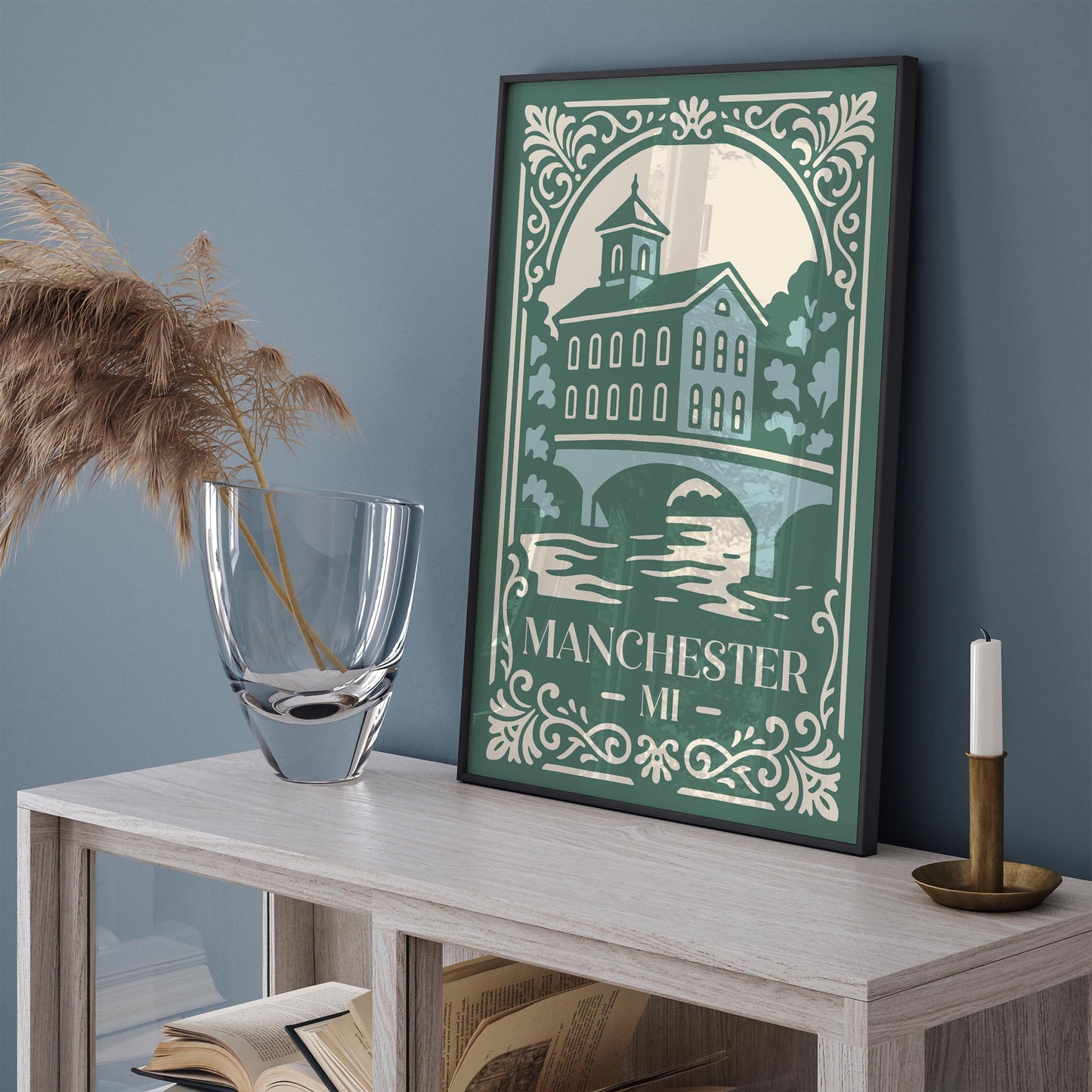 Manchester Michigan Poster - Retro Travel Art Print