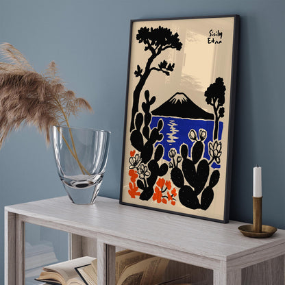 Mount Etna Sicily Poster - Italy Volcano Wall Art