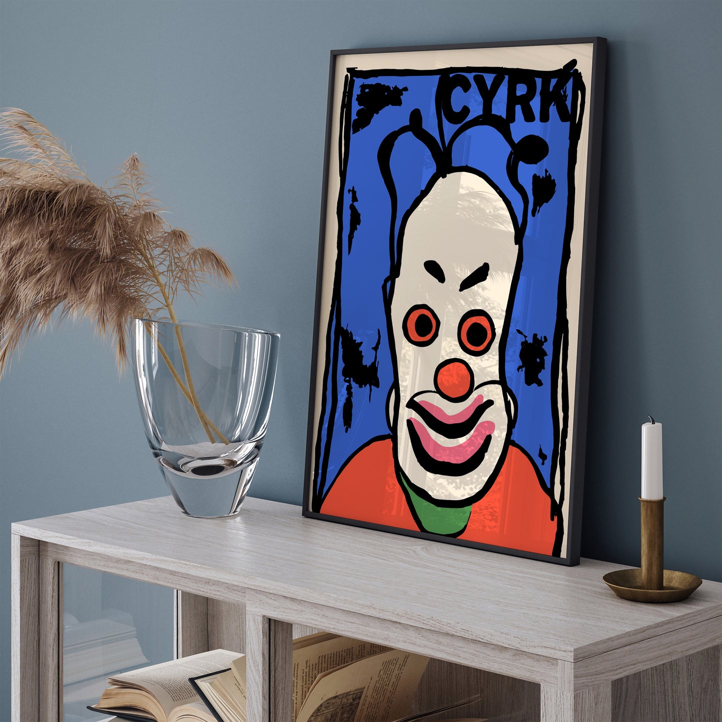 Vintage Polish Circus Clown Poster