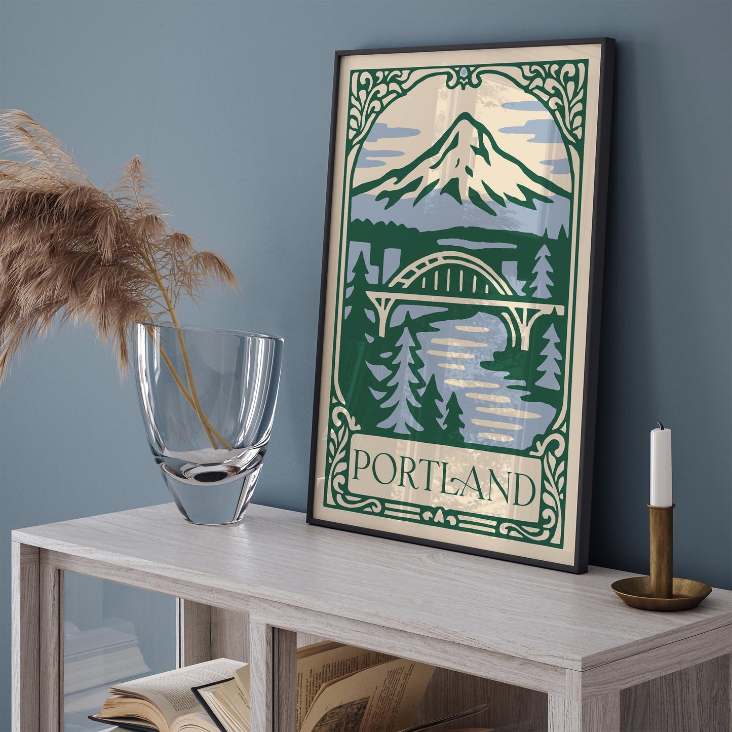 Portland Oregon Cityscape Poster – Urban Wall Art