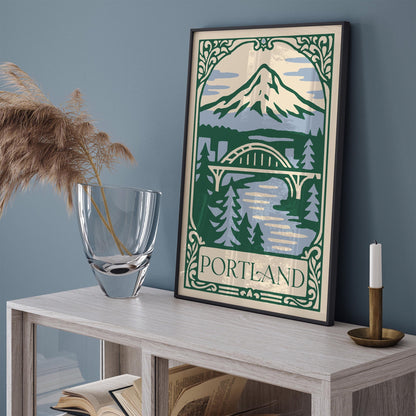 Portland Oregon Cityscape Poster – Urban Wall Art
