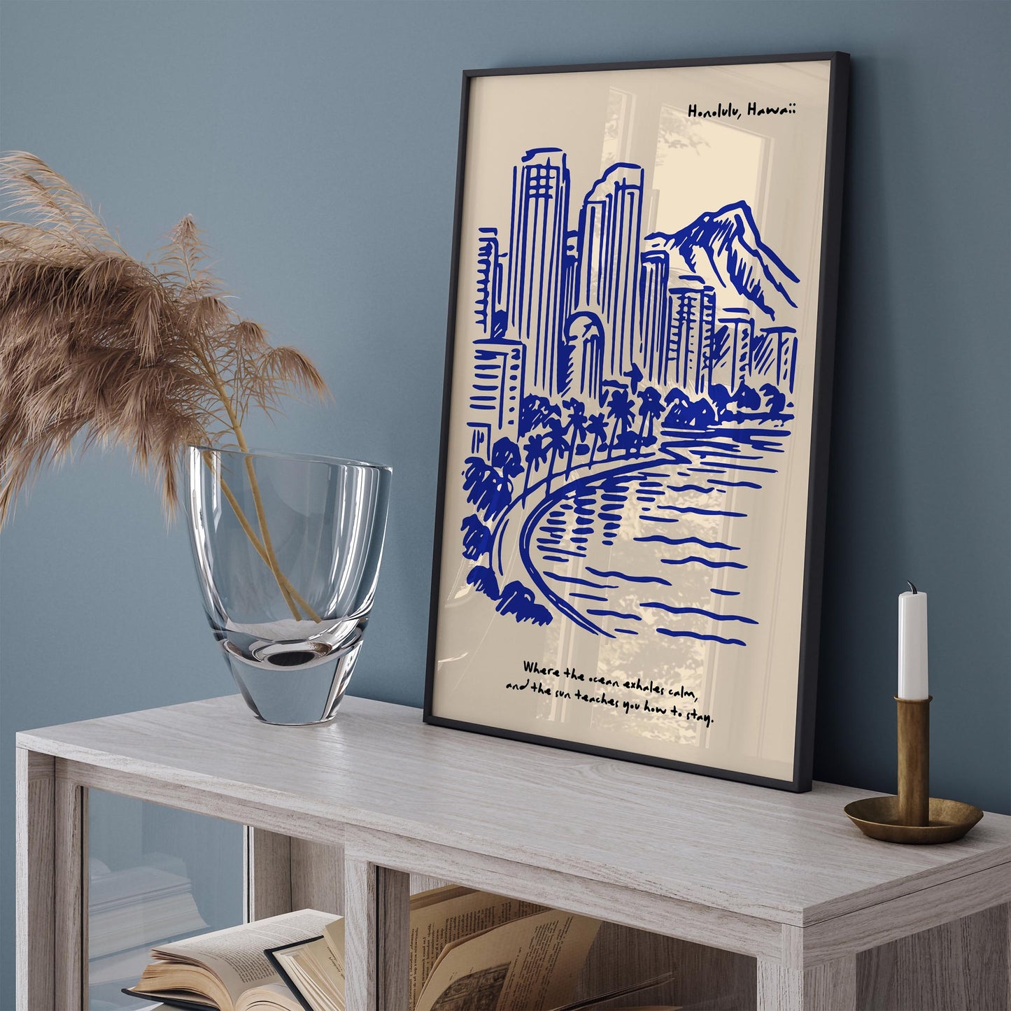 Honolulu Hawaii Poster - Blue Hawaii Quote Print