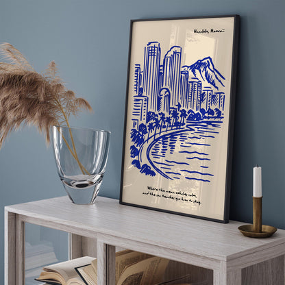Honolulu Hawaii Poster - Blue Hawaii Quote Print