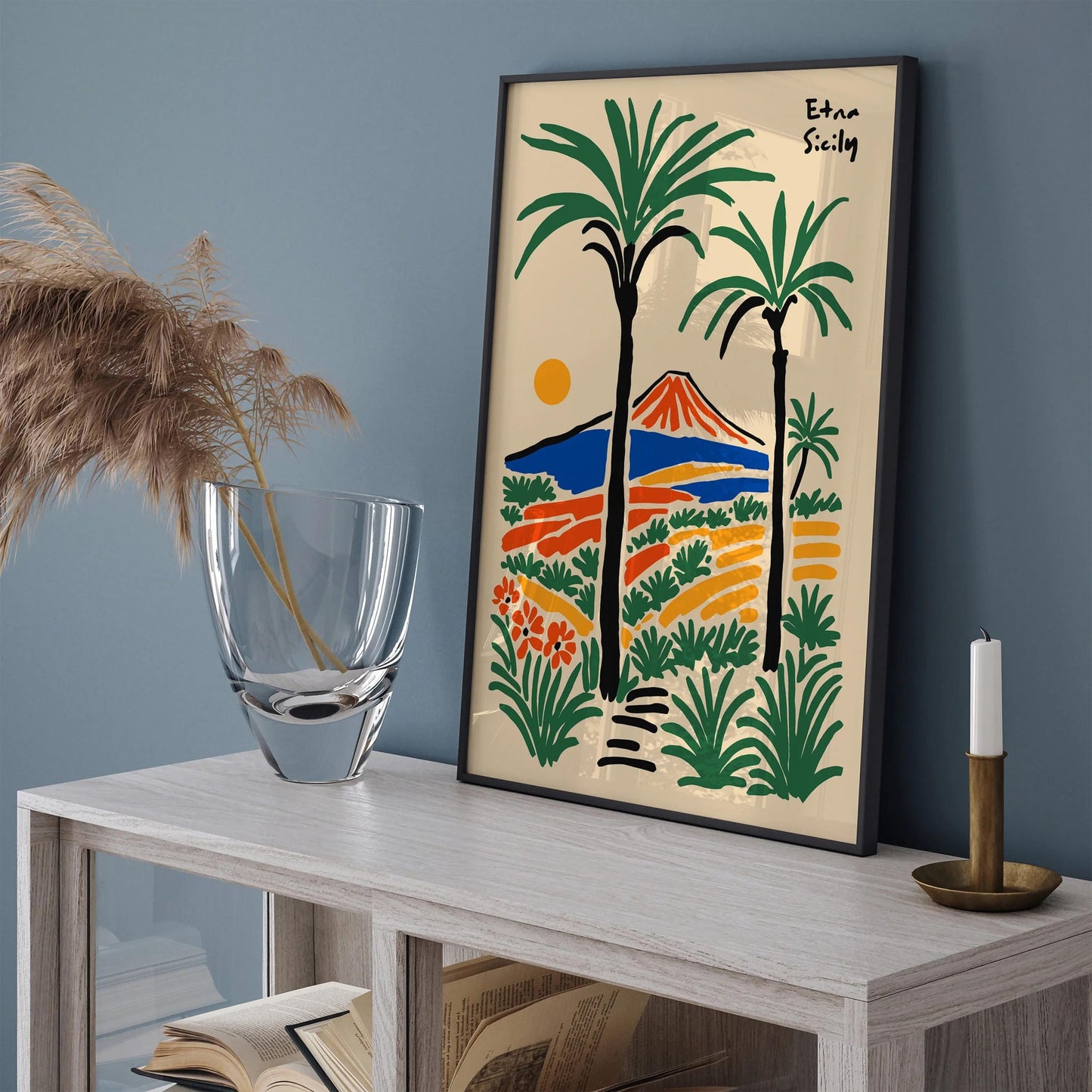 Etna Sicily Mountain Travel Poster