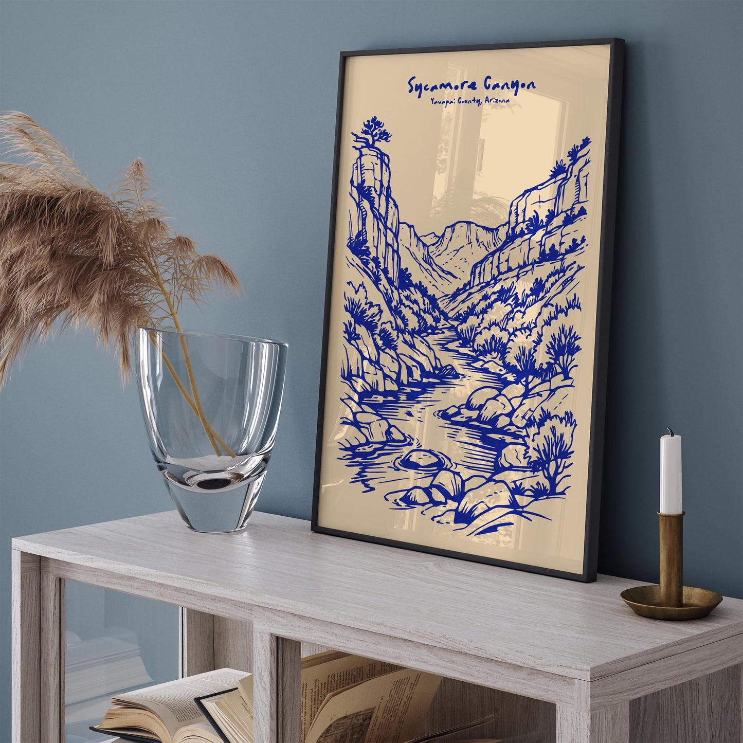 Sycamore Canyon Arizona Poster – Blue Travel Wall Art
