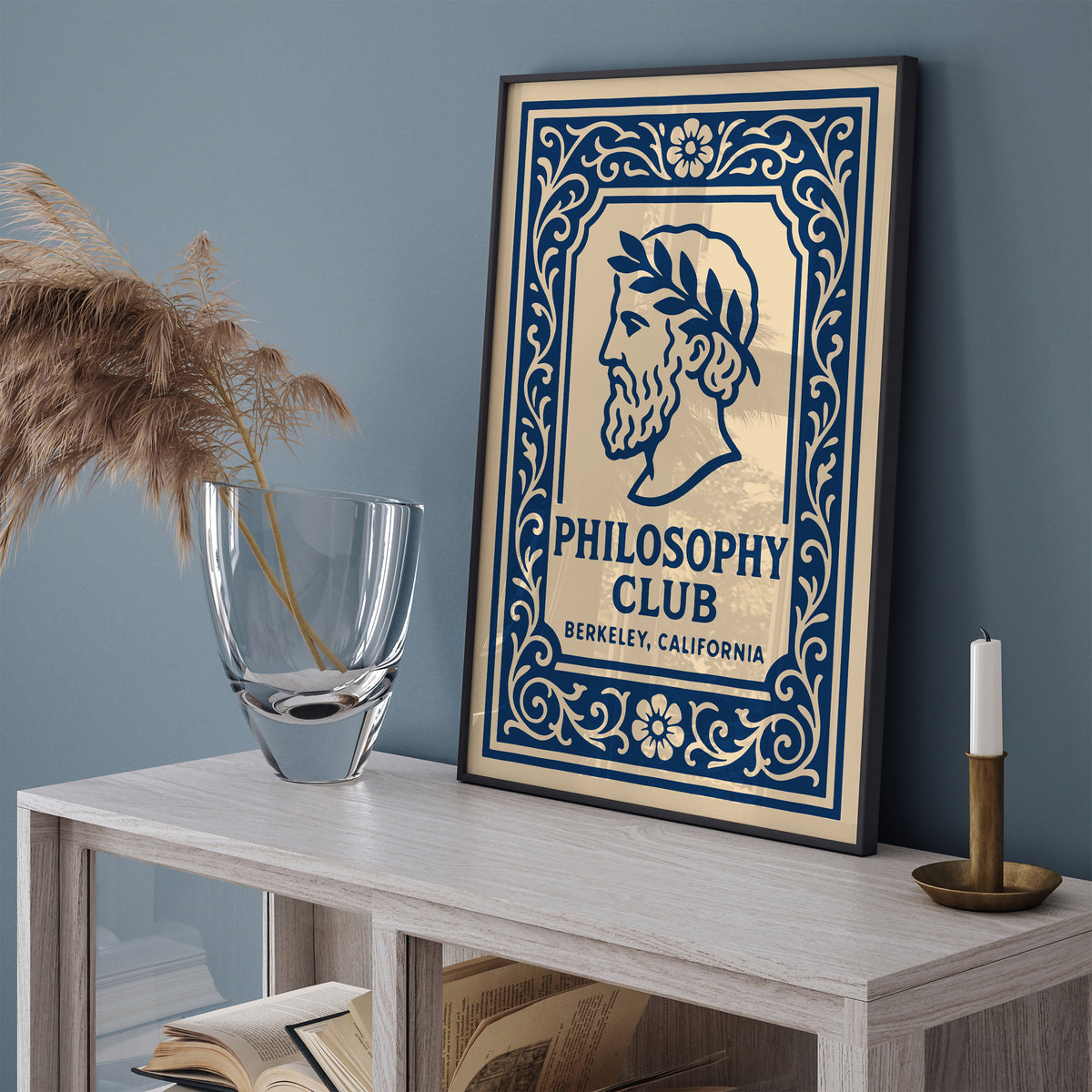 Navy Blue Berkeley Philosophy Club Art Poster