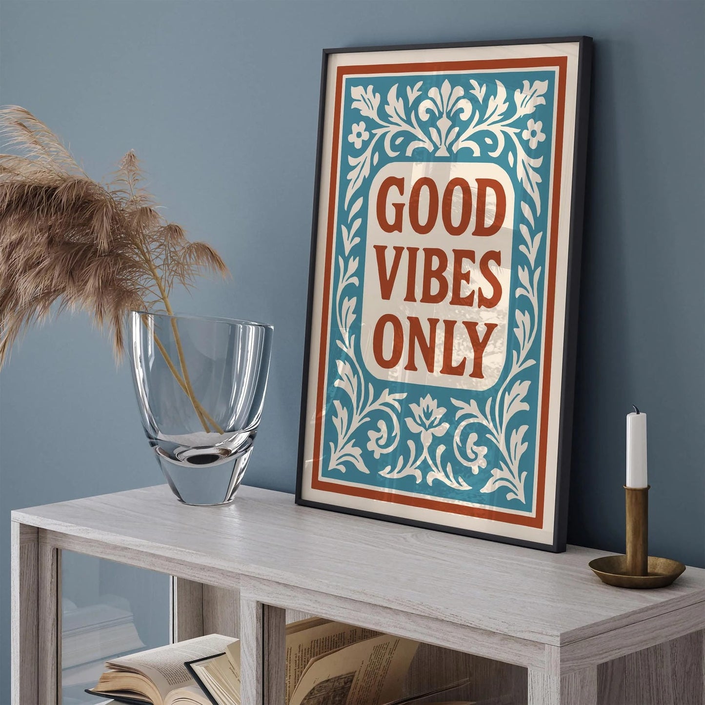 Good Vibes Only Quote Poster - Rococo Style Wall Art