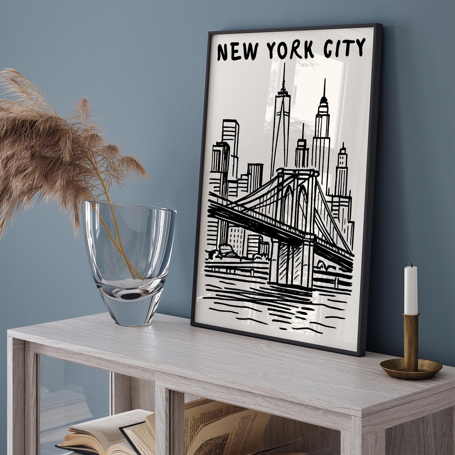 New York City Travel B&W Poster