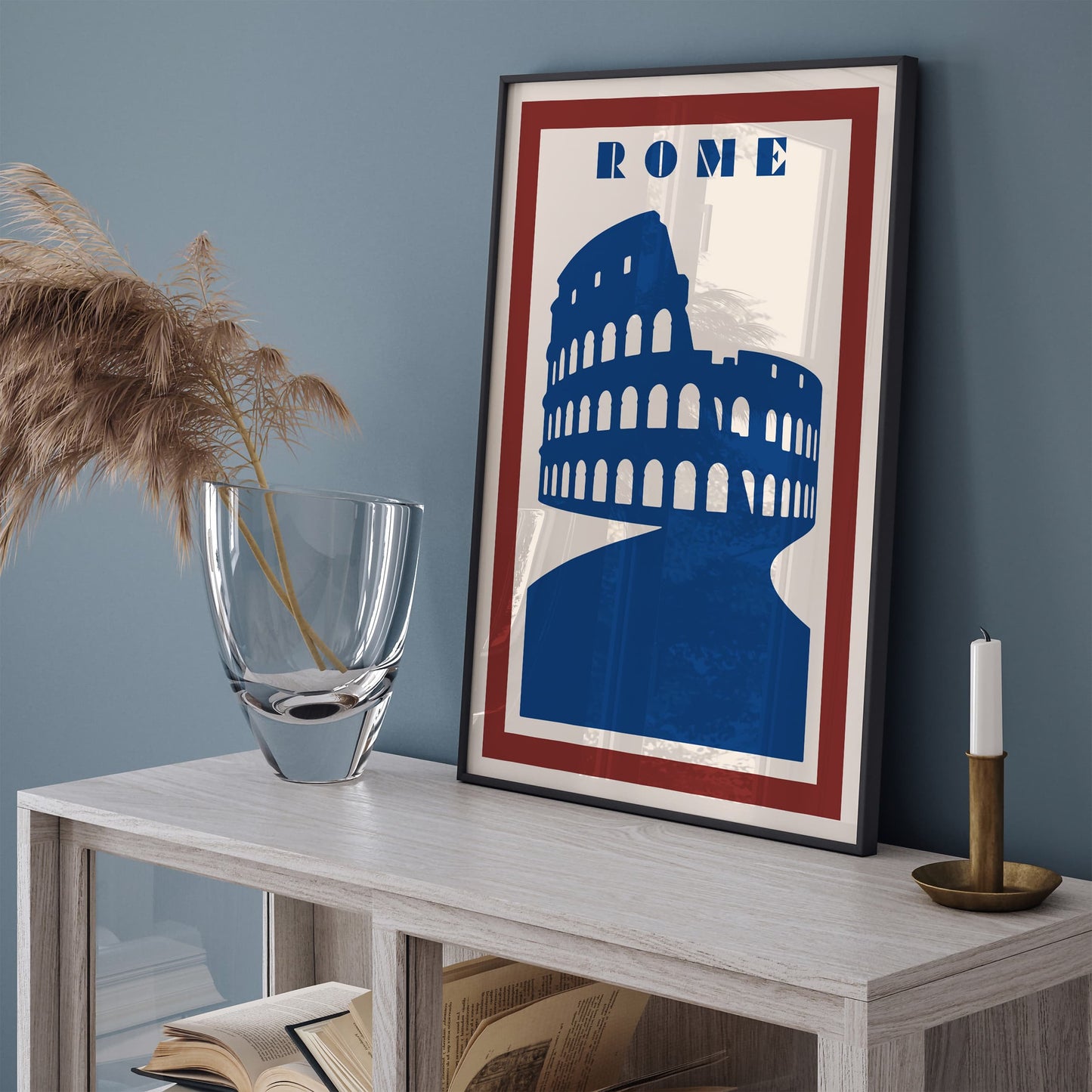 Rome Travel Poster - Retro Minimalist Wall Art