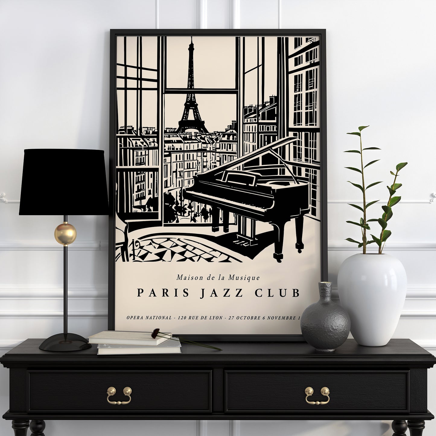 Paris Jazz Club Modern Elegant Print