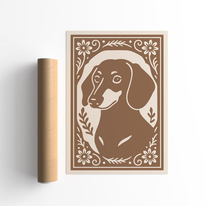 Dachshund Dog Elegant Portrait Poster