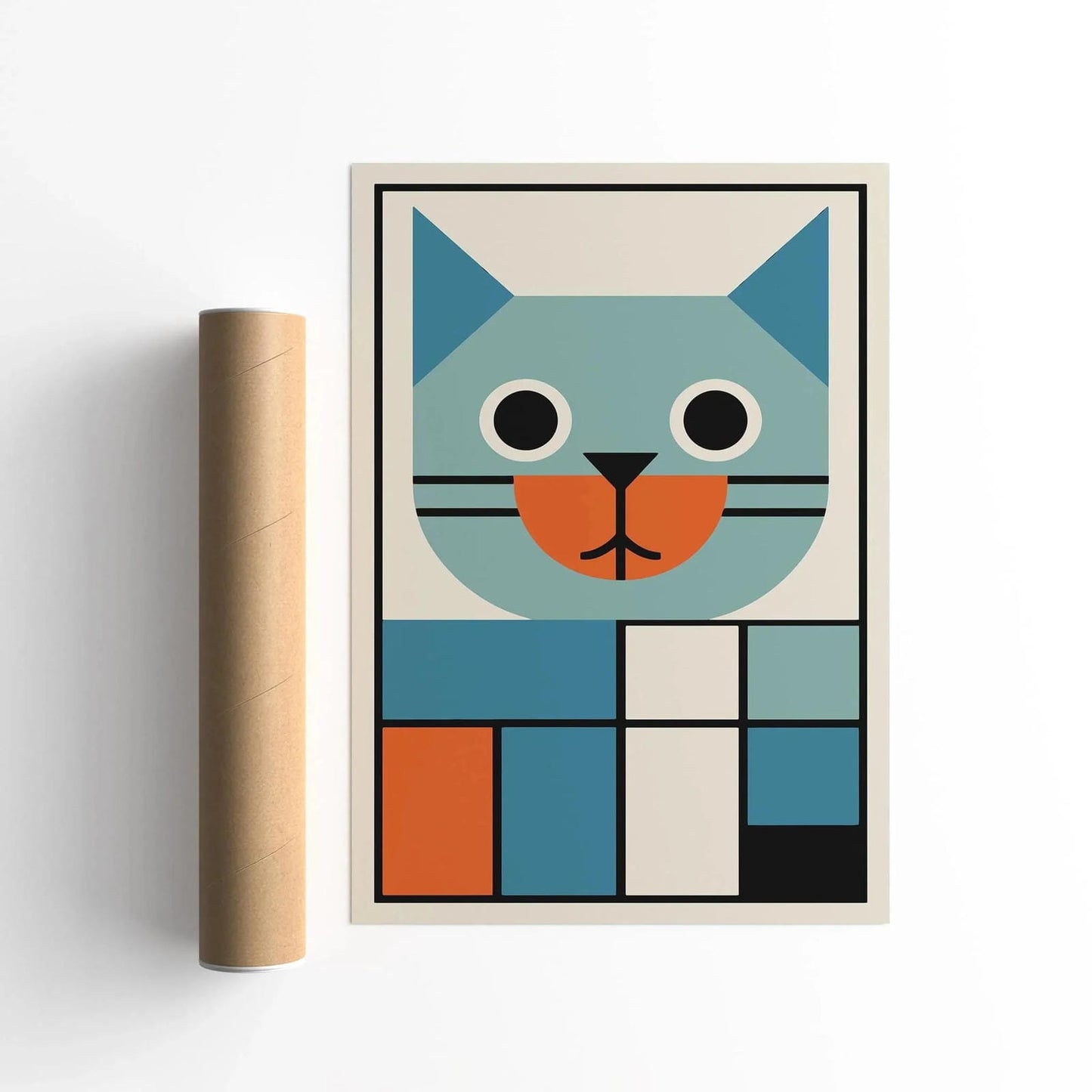Bauhaus Style Cat Wall Art – Modern Home Decor