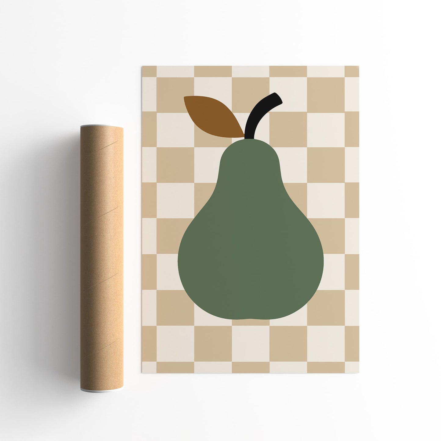 Green Pear Fruit Poster – Scandinavian Style Wall Art