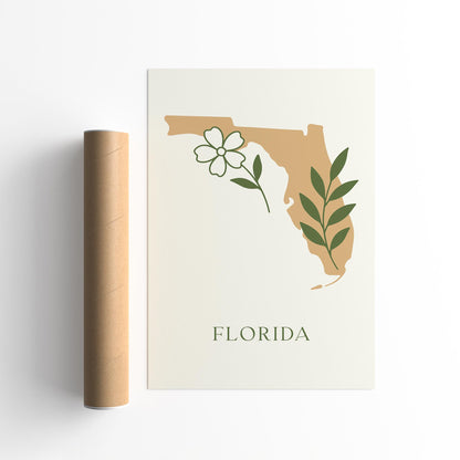 Minimalist Florida Art Print - Modern Travel Poster