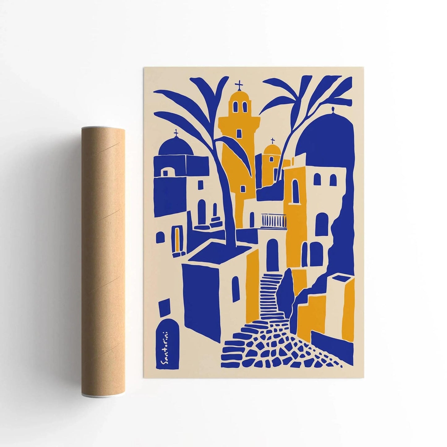 Santorini Blue Architecture Art Print