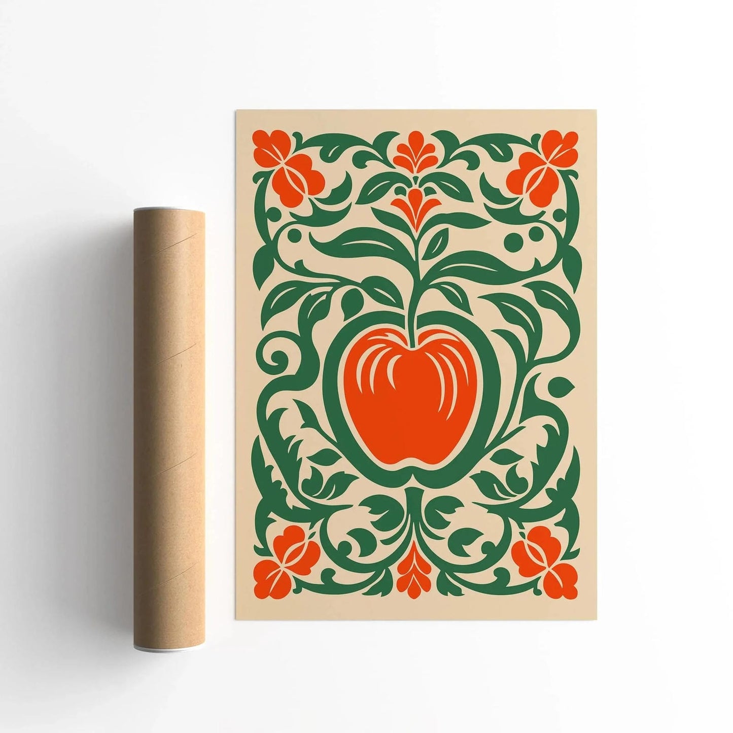 Red Apple Print Farmhouse Kitchen Wall Decor