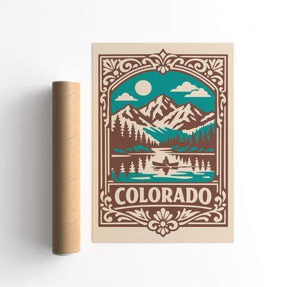 Colorado Travel Poster - Retro Landscape Wall Art