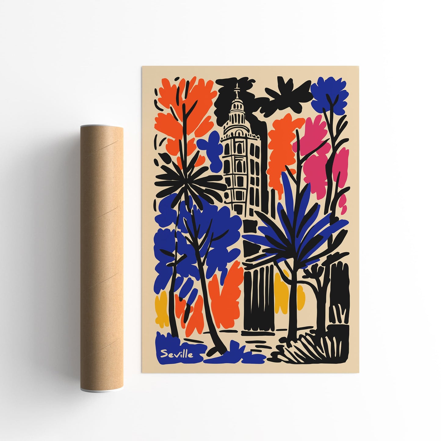 Seville Spain Colorful Vibrant Travel Poster