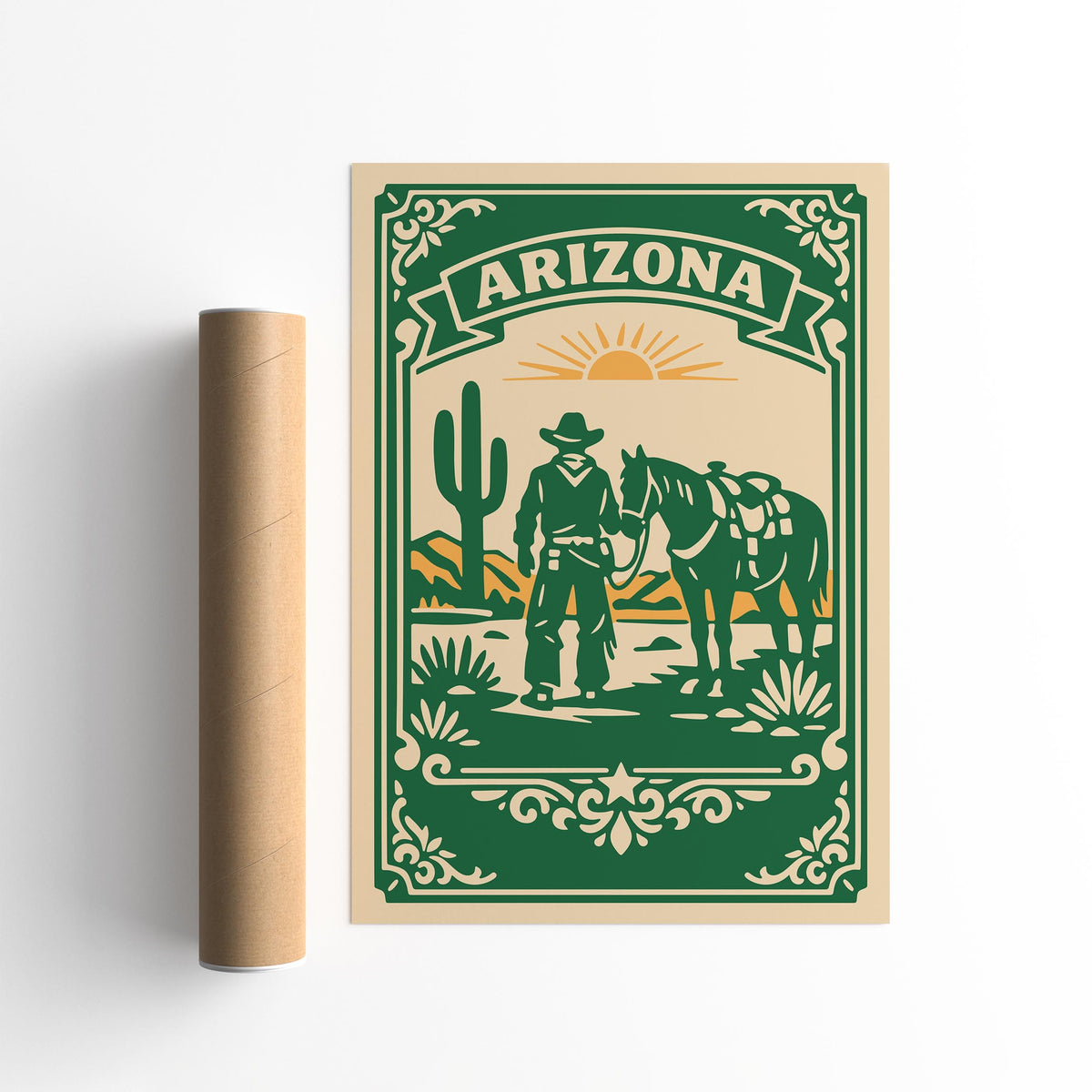 Arizona Cowboy Horse Travel Poster