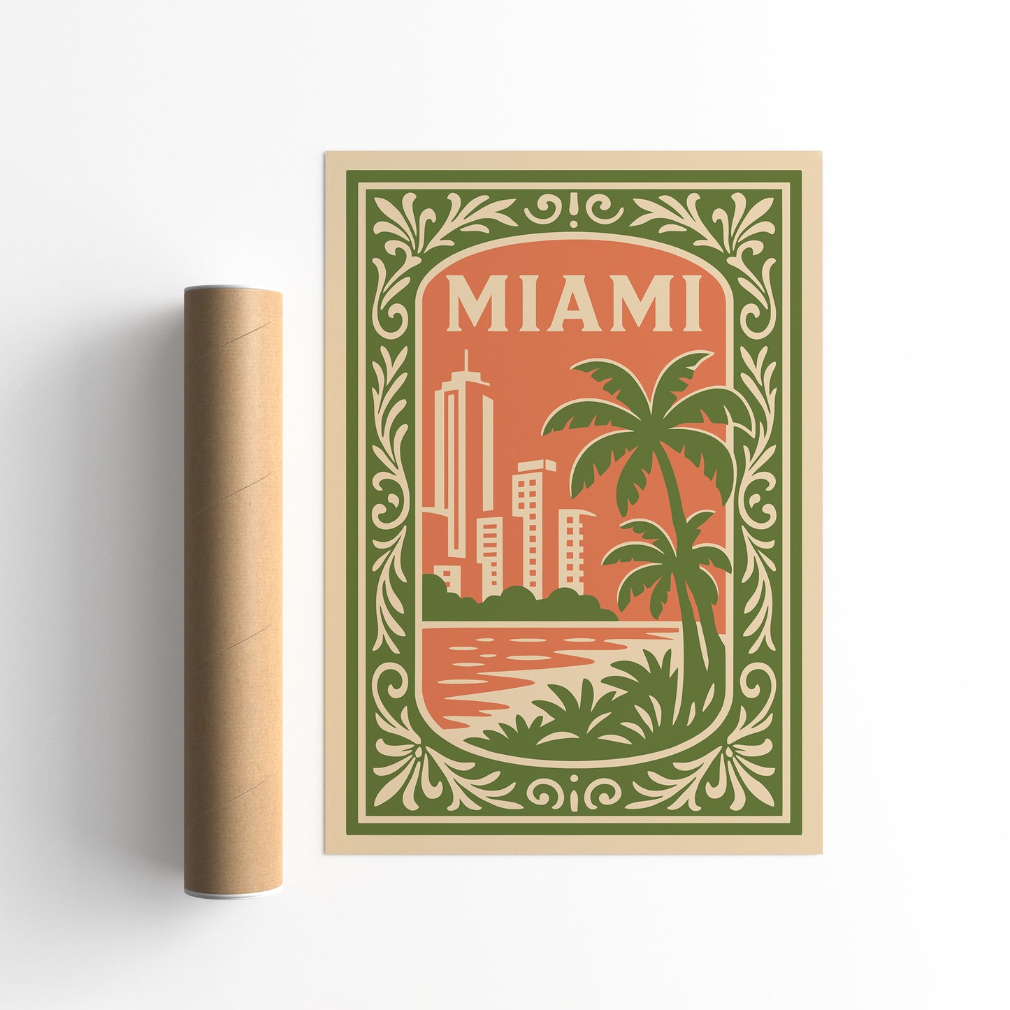 Miami Cityscape Travel Poster 2026