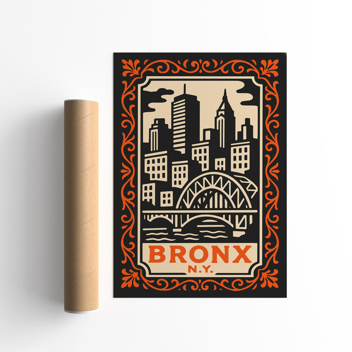 Bronx New York Cityscape Travel Poster